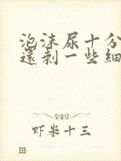 泡沫尿十分钟后还剩一些细小泡沫