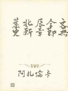 叶北辰全文最新更新章节无弹窗