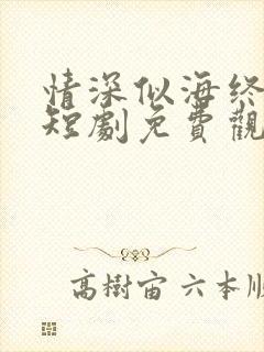 情深似海终成空短剧免费观看