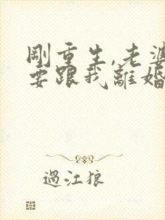 刚重生,老婆就要跟我离婚全集txt下载