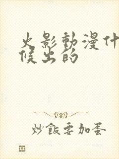 火影动漫什么时候出的