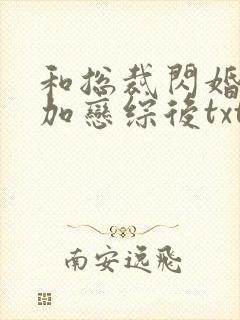 和总裁闪婚后参加恋综后txt