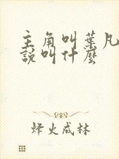 主角叫叶凡的小说叫什么