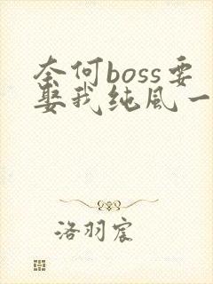 奈何boss要娶我纯风一度txt