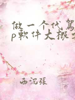 做一个代驾app软件大概要多少钱