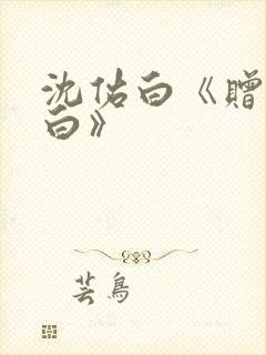 沈佑白《赠我予白》