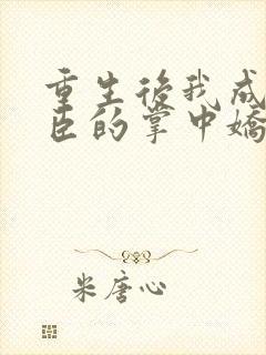 重生后我成了权臣的掌中娇全本免费