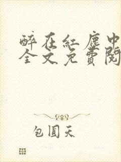 醉在红尘中小说全文免费阅读