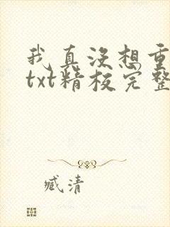 我真没想重生啊txt精校完整版