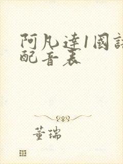 阿凡达1国语版配音表