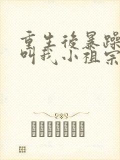 重生后暴躁大佬叫我小祖宗小说