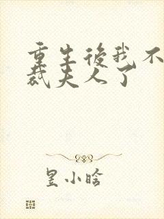 重生后我不当总裁夫人了