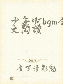 少年啊bgm全文阅读