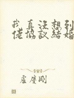 我真没想到和大佬协议结婚by