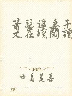 萧瑟追妻千落续文在线阅读