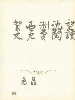 贺西洲沈望舒全文免费阅读最新章节