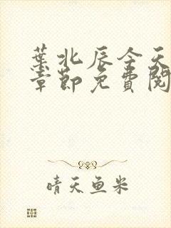 叶北辰今天最新章节免费阅读