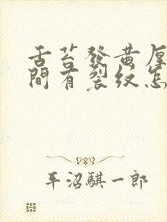 舌苔发黄厚腻中间有裂纹怎么调理