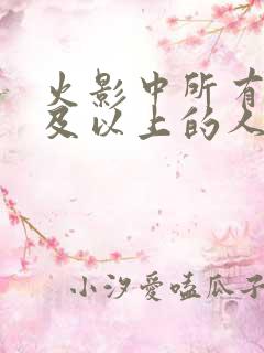 火影中所有影级及以上的人