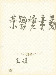 落跑娇妻是大佬小说免费阅读