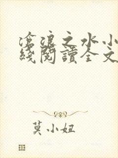 沧浪之水小说在线阅读全文