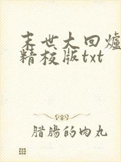 末世大回炉完整精校版txt