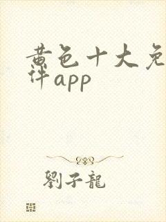 黄色十大免费软件app