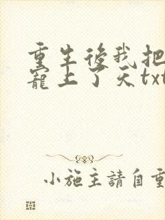 重生后我把夫君宠上了天txt