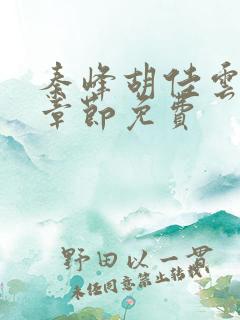 秦峰胡佳云最新章节免费