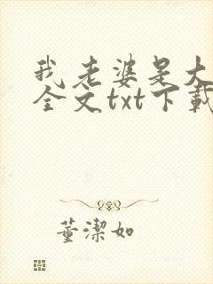 我老婆是大明星全文txt下载