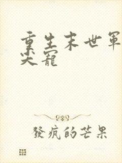 重生末世军王心尖宠