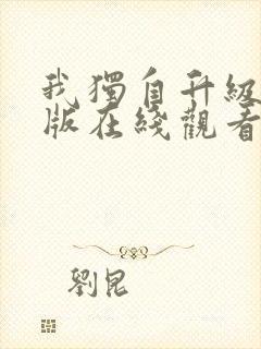 我独自升级中文版在线观看动漫