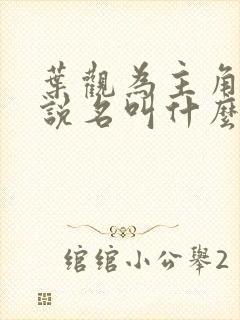 叶观为主角的小说名叫什么