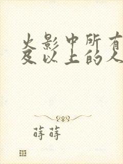 火影中所有影级及以上的人