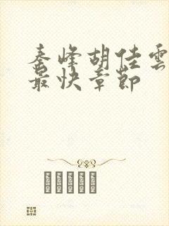 秦峰胡佳云更新最快章节