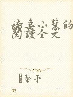 娇妻小慧的小说阅读全文