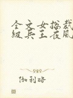 全文女总裁的超级兵王夜风武