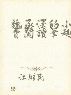 魏承泽的小说免费阅读笔趣阁