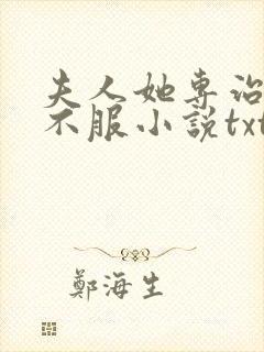 夫人她专治各种不服小说txt下载