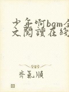 少年啊bgm全文阅读在线