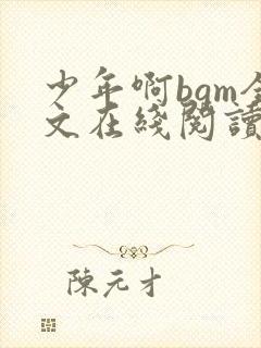 少年啊bgm全文在线阅读免费阅读