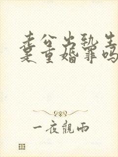 老公出轨生子算是重婚罪吗?