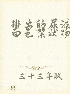 排出的尿液里有白色絮状物