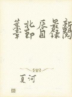 叶北辰最新更新章节目录阅读