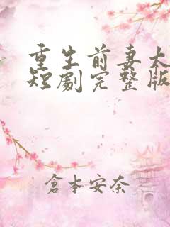 重生前妻太难追短剧完整版免费网站