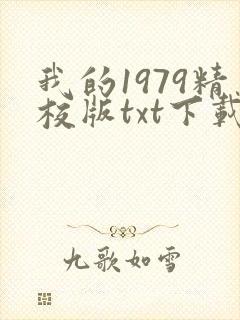 我的1979精校版txt下载