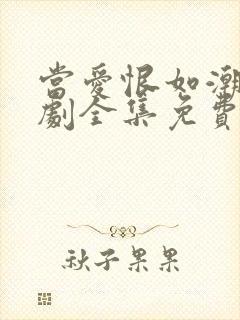 当爱恨如潮生短剧全集免费