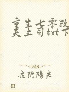 重生七零改嫁前夫上司txt下载全文下载