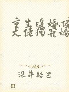 重生暖婚,偏执大佬独宠娇妻