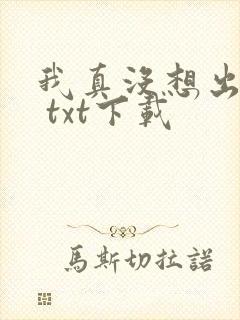 我真没想出名啊 txt下载